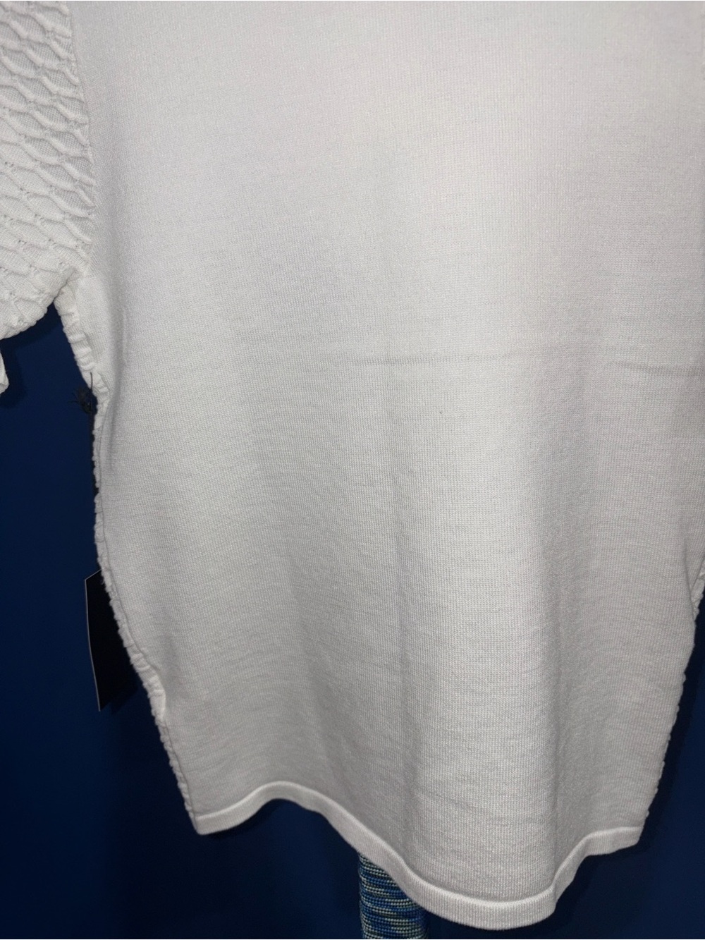 Alice Blue - NWT White Textured Knit Polo Top โ Size Large ๐ค - Picture 15 of 16